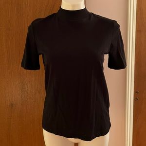 ZARA Mock Neck Black T-shirt (never worn w/ tags)